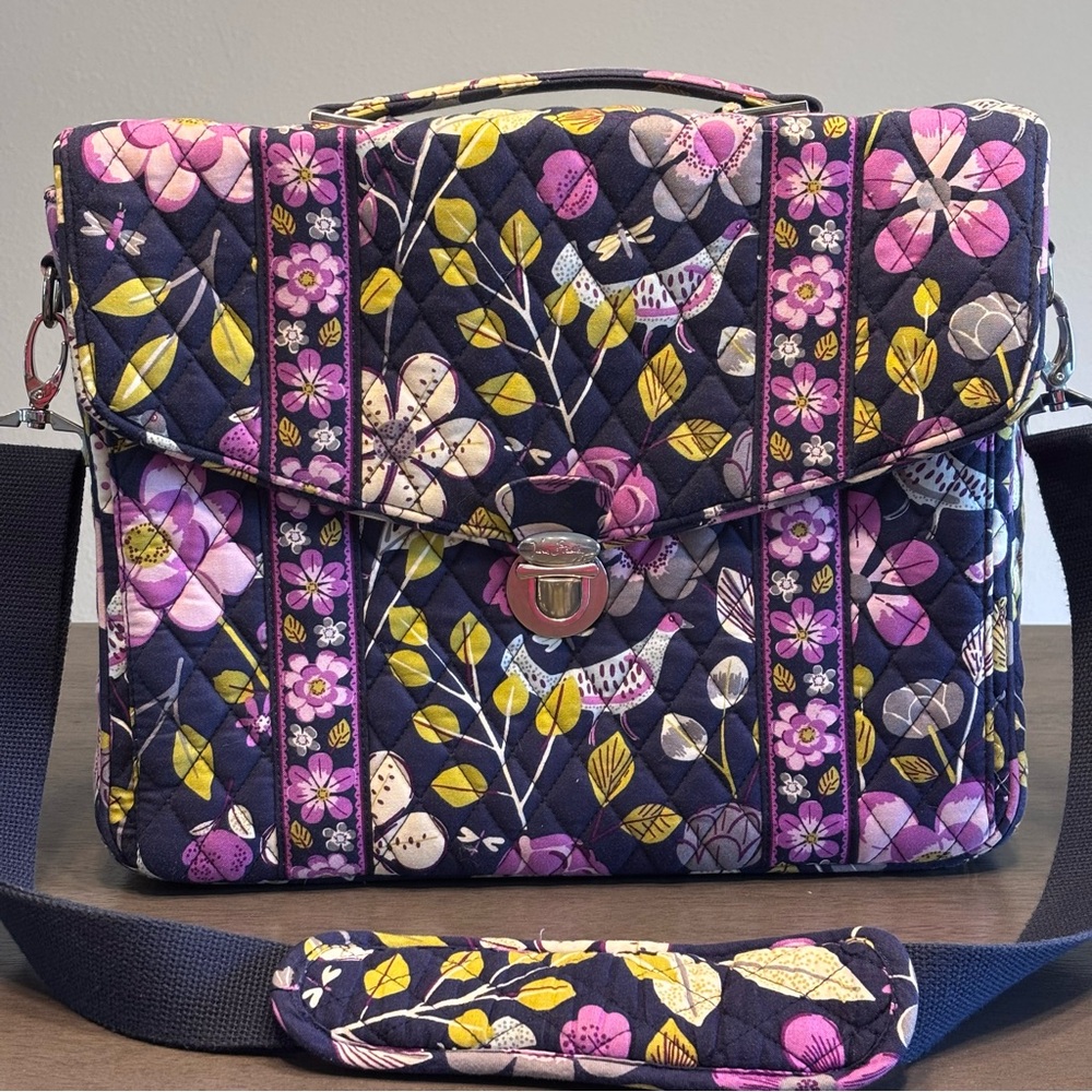 Vera Bradley Blue Purple Floral Quilted Women's Multi-purpose Bag - Picture 2 of 16